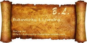 Bukovszky Lizandra névjegykártya